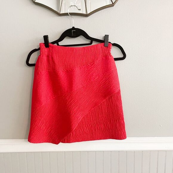 Maje Jario Red Textured Mini Skirt Size 34 - Picture 1 of 10